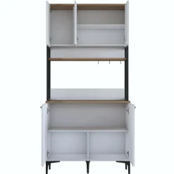 Aamiaiskaappi JE193, valkoinen/pähkinänruskea*Linento Furniture Online