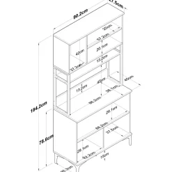 Aamiaiskaappi JE193, valkoinen/pähkinänruskea*Linento Furniture Online