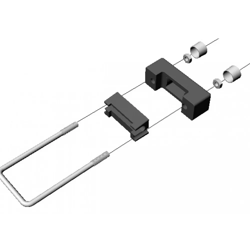 Aitaelementin metallikiinnike nelikulmaiselle 40x60 mm tolpalle*AB Polar