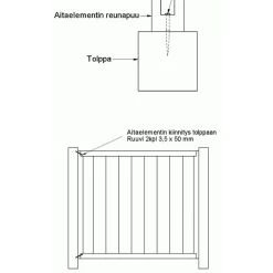 Outlet Aitaelementti Lehto A08R 1200x300 mm vinoristikko ruskea Aitaelementit