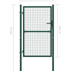 New Aitaportti teräs 100x200cm vihreä Portit