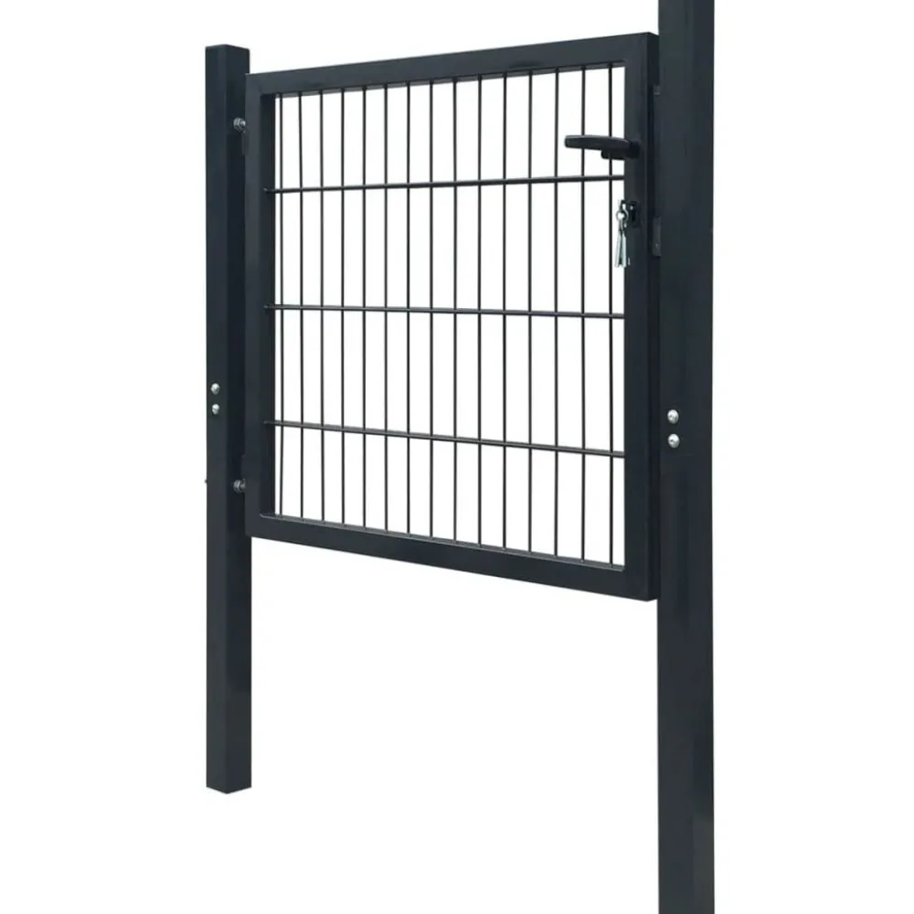 Discount Aitaportti yksiovinen antrasiitin harmaa 106x130cm Portit