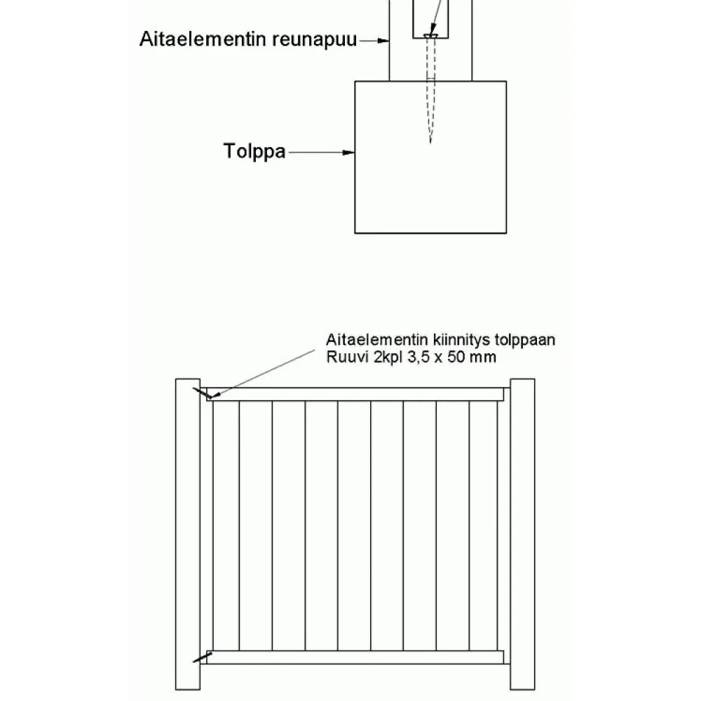 Hot Aitatolppa K02/70/1300R 70x70x1300 mm ruskea Aitatolpat