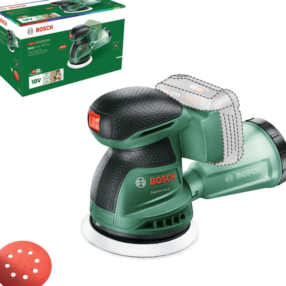 Akkuepäkeskohiomakone Bosch EasyOrbit 18V-10 Solo 18V ilman akkua*Bosch Power Tools Best