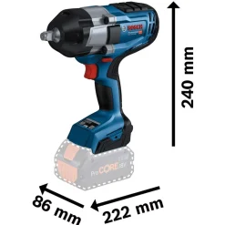 New Akkuiskumutterinväännin Bosch Professional GDS 18V-1000 BiTurbo Solo 18V ilman akkua + L-Boxx Mutterinvääntimet
