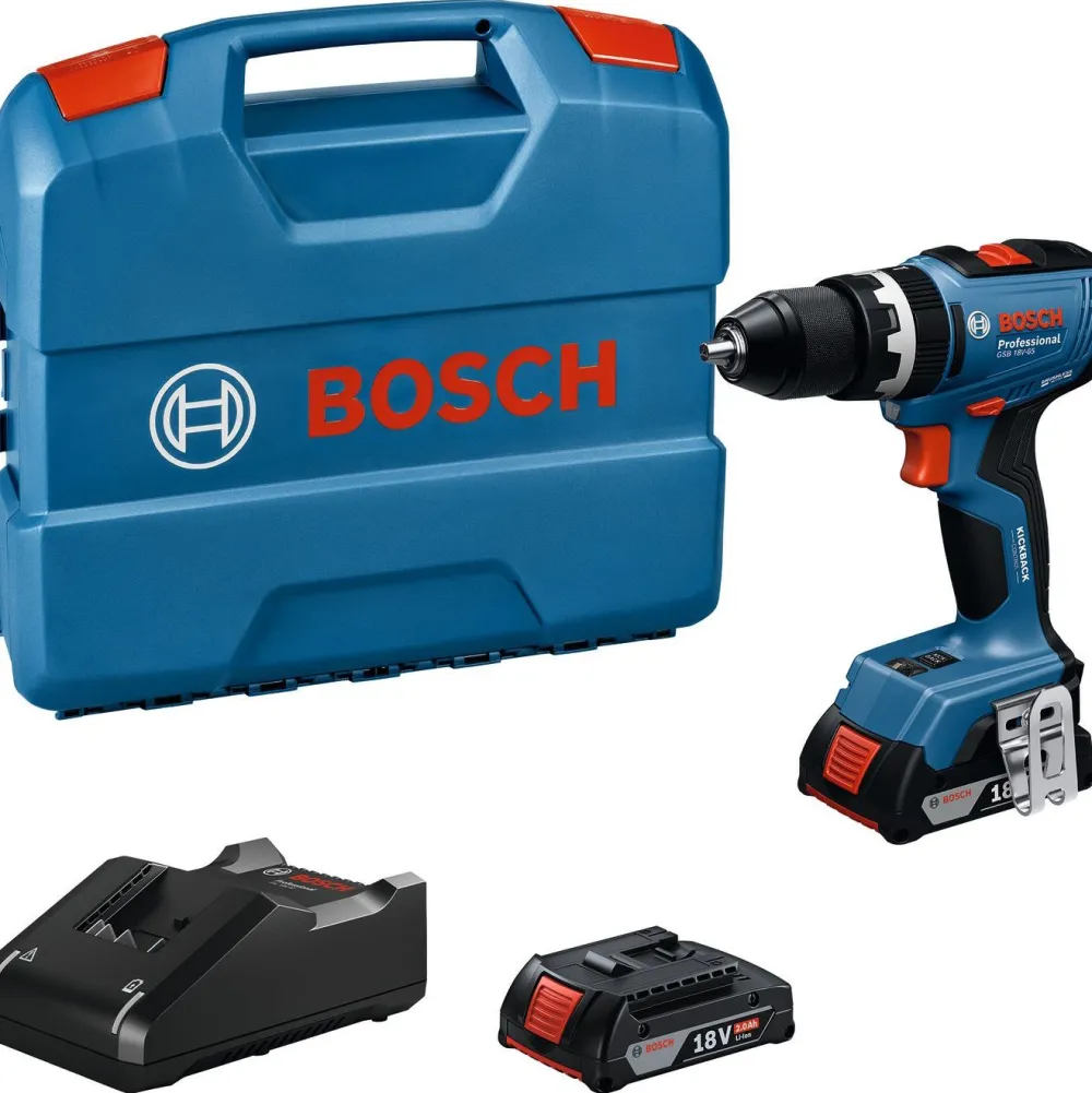 Akkuiskuporakone Bosch Professional GSB 18V-65 18V 2x2,0 Ah akuilla + L-Case*Bosch Power Tools