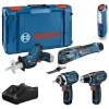 Akkukonesarja Bosch Professional 5 osaa 12V 3x2,0 Ah X+ L-Boxx*Bosch Power Tools Outlet