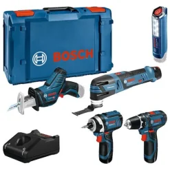 Akkukonesarja Bosch Professional 5 osaa 12V 3x2,0 Ah X+ L-Boxx*Bosch Power Tools Outlet