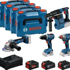 Best Akkukonesarja Bosch Professional GSR/GDX/GBH/GWS 18V 5,5+2x5,0 Ah akuilla + 4x L-BOXX Akkukonesarjat