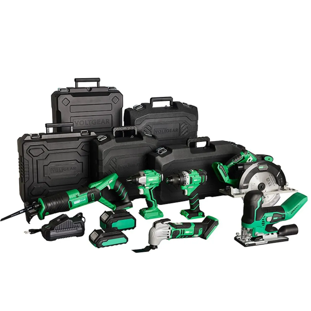 Akkukonesarja Plus 20V 9 osaa 4,0+2,0 Ah akuilla*Voltgear New