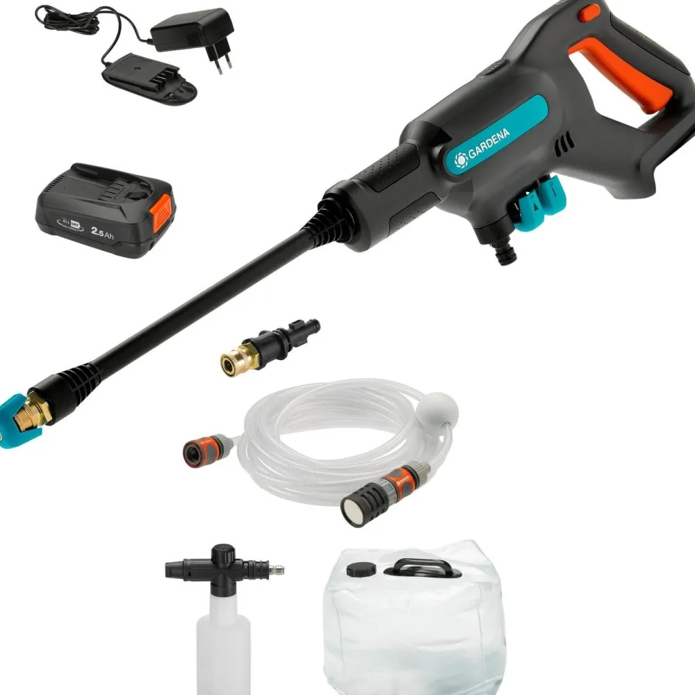 Akkupainepesuri AquaClean 18 V RTU 24 bar itseimevä 2,5 Ah akulla*Gardena Hot