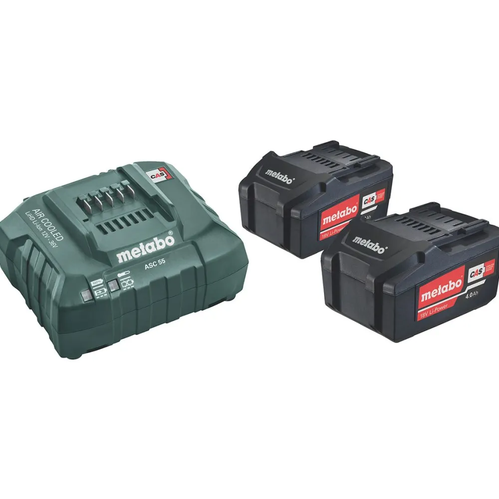 Akkupaketti 18V 2x4,0 Ah laturilla ASC 55*Metabo Hot