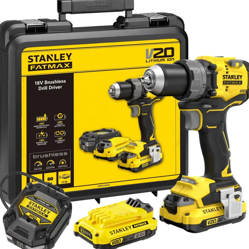 Hot Akkuporakone Fatmax V20 SFMCD725D2K-QW 18V 2x2,0 Ah akuilla + salkku Akkuporakoneet