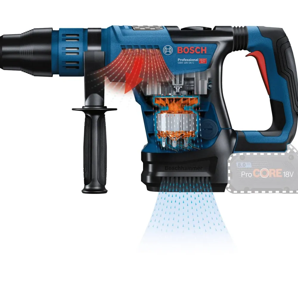 Akkuporavasara Bosch Professional GBH 18V-36 C Solo SDS-Max ilman akkua + case*Bosch Power Tools
