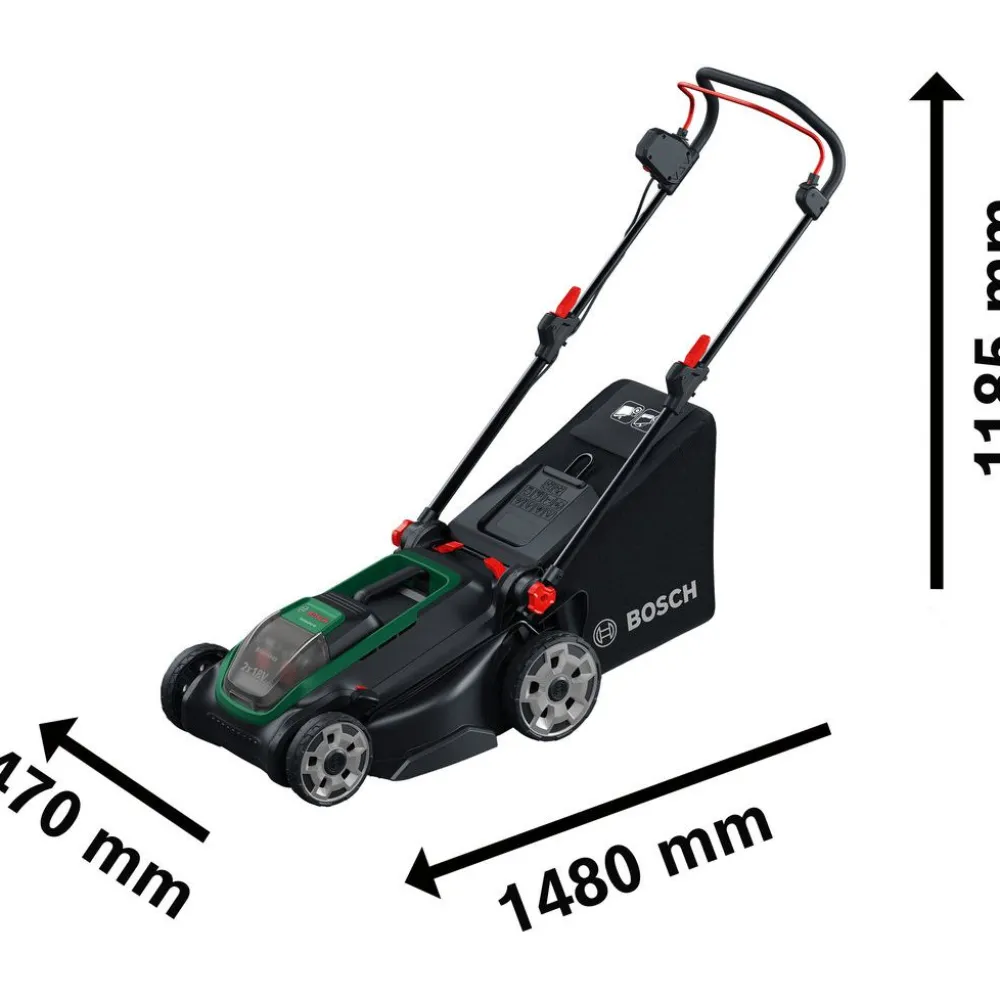 Discount Akkuruohonleikkuri Bosch Rotak 18V2-43 2x18V 2x4,0 Ah akuilla Akkuruohonleikkurit