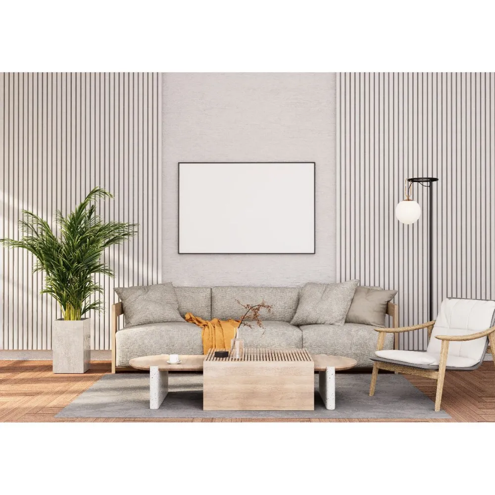 Akustiikkalevy rimapaneeli, 21x605x2400mm, kokonaan valkoinen*Aarni Clearance