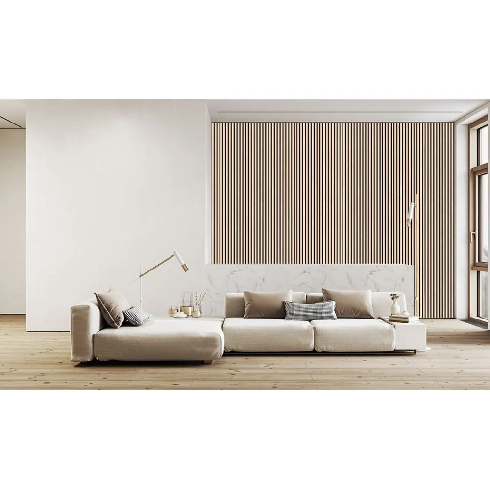 New Akustiikkalevy Premium, 22x605x2440mm, saarni puuviilu Sisustuslevyt|Rimaseinät