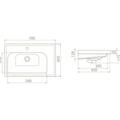 Discount Allaskaappi Omega 70 ja allas Como 850 x 700 x 450 mm Allaskaapit