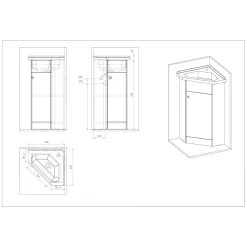 Allaskaappi ja kulma-allas , 420x420x825mm, eri värejä*Interia Outlet
