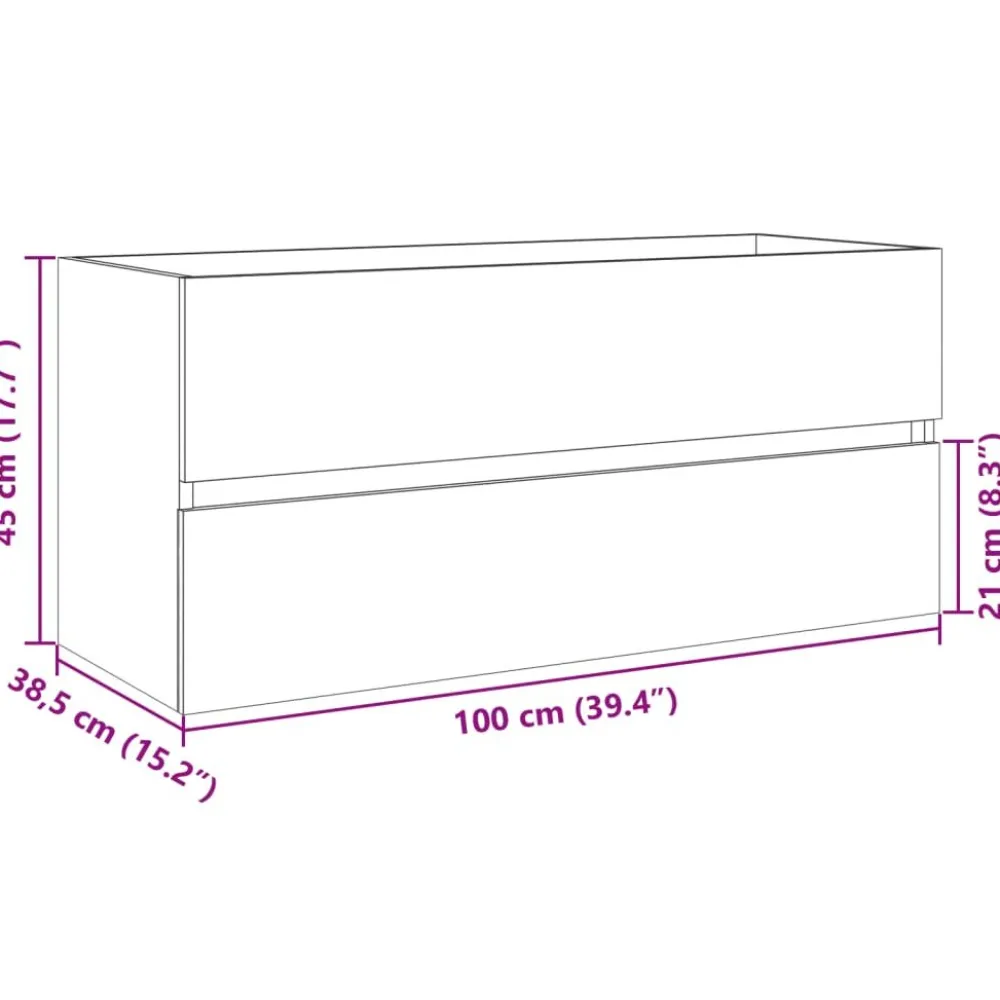 Online Allaskaappi Sonoma-tammi 100x38,5x45 cm tekninen puu (49639) Allaskaapit