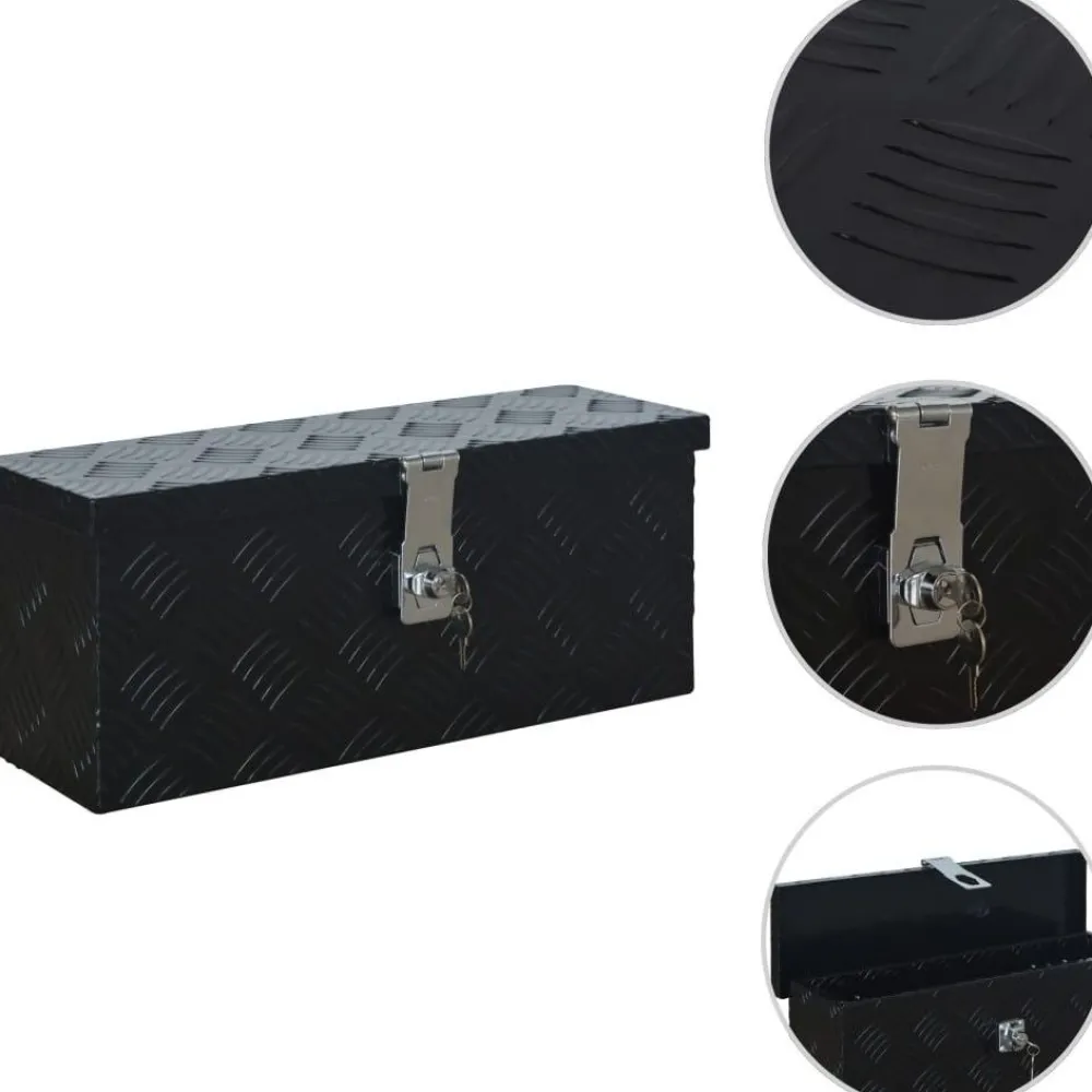 Alumiinilaatikko 485x140x200mm musta*FinePRICE New