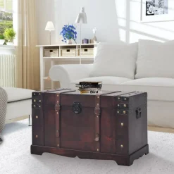 Arkkupöytä vintage aarrearkku puu 66x38x40 cm*FinePRICE Best