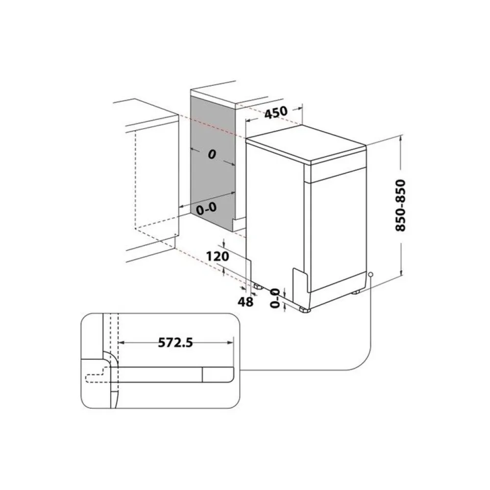 Outlet Astianpesukone IN2FD10CS70W, 45cm Astianpesukoneet