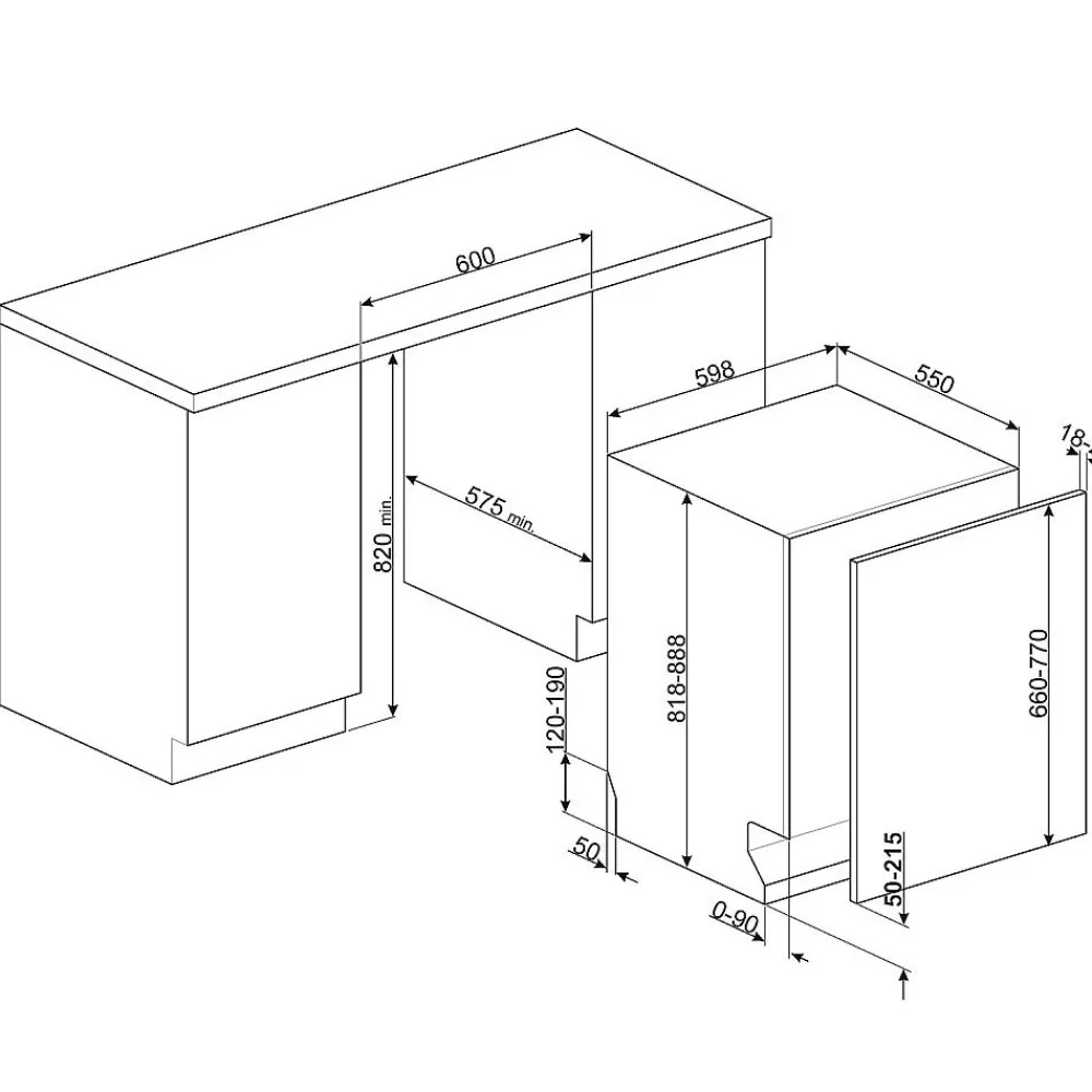 Astianpesukone STL7252C, integroitava*Smeg Discount