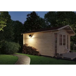 Aurinkokennoseinävalaisin Sonlig 286x137mm USB-ladattava hämäräohjattu liiketunnistin IR IP65 3000K 2x9W 2x1100lm antrasiitti*Paulmann Best
