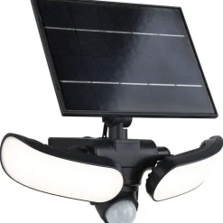 Aurinkokennoseinävalaisin Sonlig 286x137mm USB-ladattava hämäräohjattu liiketunnistin IR IP65 3000K 2x9W 2x1100lm antrasiitti*Paulmann Best