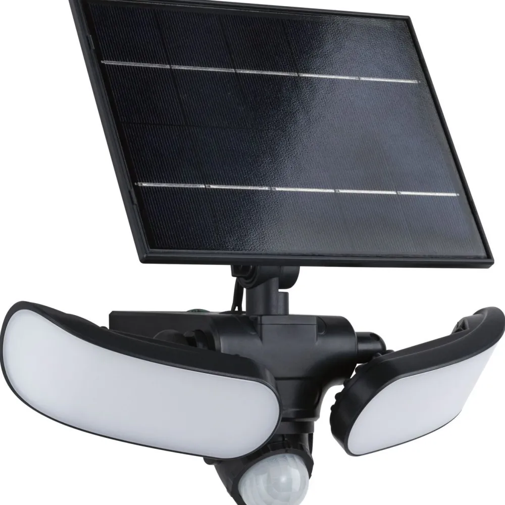 Aurinkokennoseinävalaisin Sonlig 286x137mm USB-ladattava hämäräohjattu liiketunnistin IR IP65 3000K 2x9W 2x1100lm antrasiitti*Paulmann Best