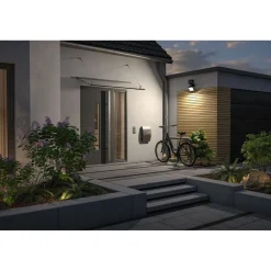 Outlet Aurinkokennoseinävalaisin Lesla 150x130mm USB-ladattava hämäräohjattu liiketunnistin IR IP65 3000K 12.5W 1000lm antrasiitti Ulkovalaisimet Liiketunnistimella Ja Hämäräkytkimellä|Ulkovalaisimet Liiketunnistimella