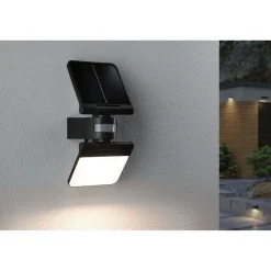 Outlet Aurinkokennoseinävalaisin Lesla 150x130mm USB-ladattava hämäräohjattu liiketunnistin IR IP65 3000K 12.5W 1000lm antrasiitti Ulkovalaisimet Liiketunnistimella Ja Hämäräkytkimellä|Ulkovalaisimet Liiketunnistimella