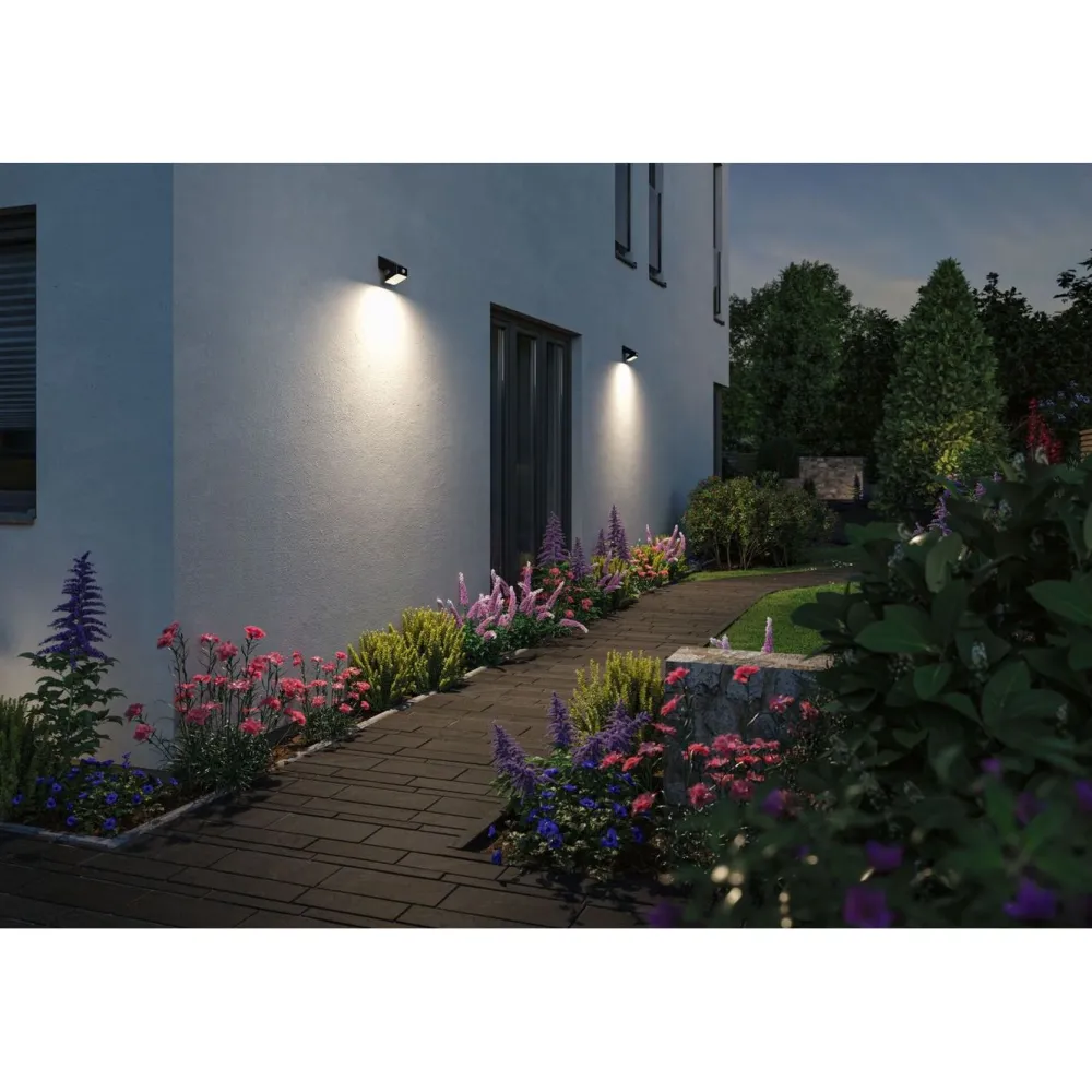 New Aurinkokennoseinävalaisin Lesly 113x126mm USB-ladattava hämäräohjattu liiketunnistin IR IP65 3000K 5.5W 400lm antrasiitti Ulkovalaisimet Liiketunnistimella Ja Hämäräkytkimellä|Ulkovalaisimet Liiketunnistimella