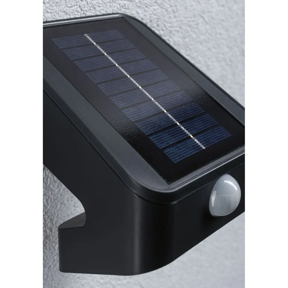 New Aurinkokennoseinävalaisin Lesly 113x126mm USB-ladattava hämäräohjattu liiketunnistin IR IP65 3000K 5.5W 400lm antrasiitti Ulkovalaisimet Liiketunnistimella Ja Hämäräkytkimellä|Ulkovalaisimet Liiketunnistimella
