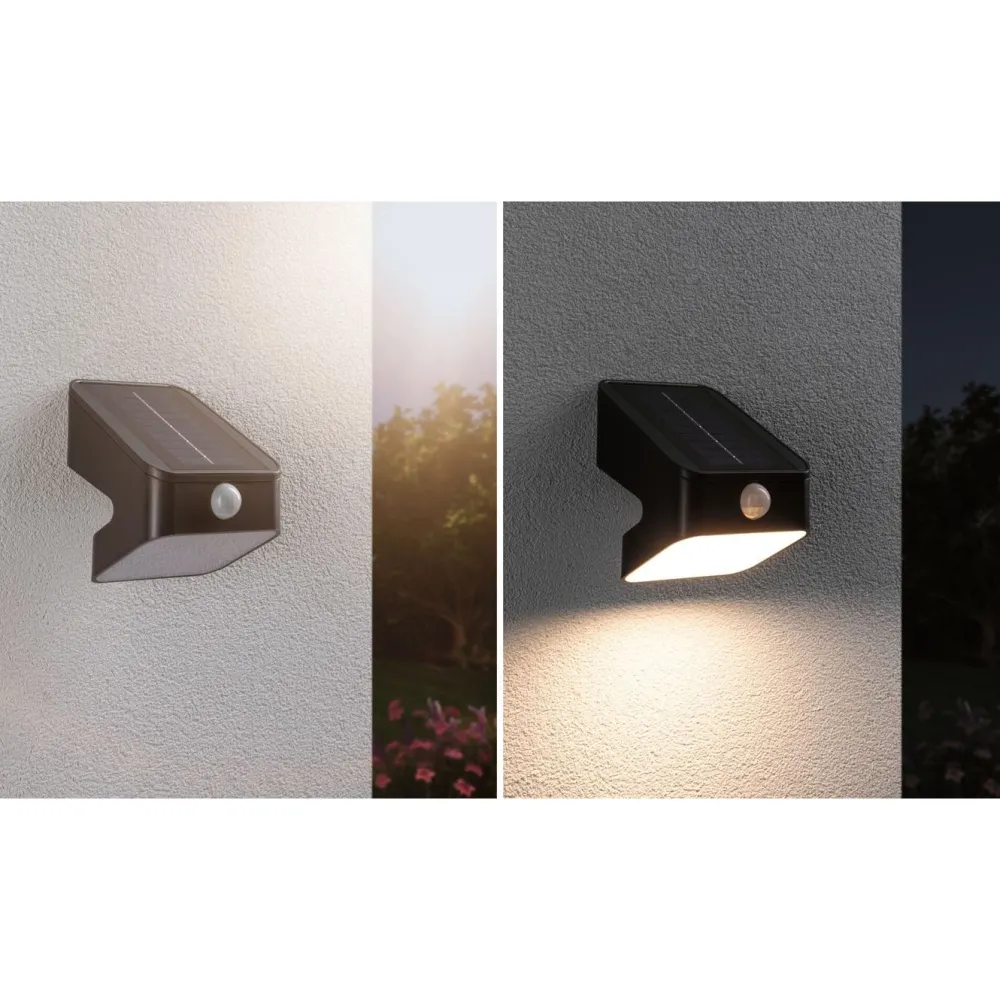New Aurinkokennoseinävalaisin Lesly 113x126mm USB-ladattava hämäräohjattu liiketunnistin IR IP65 3000K 5.5W 400lm antrasiitti Ulkovalaisimet Liiketunnistimella Ja Hämäräkytkimellä|Ulkovalaisimet Liiketunnistimella