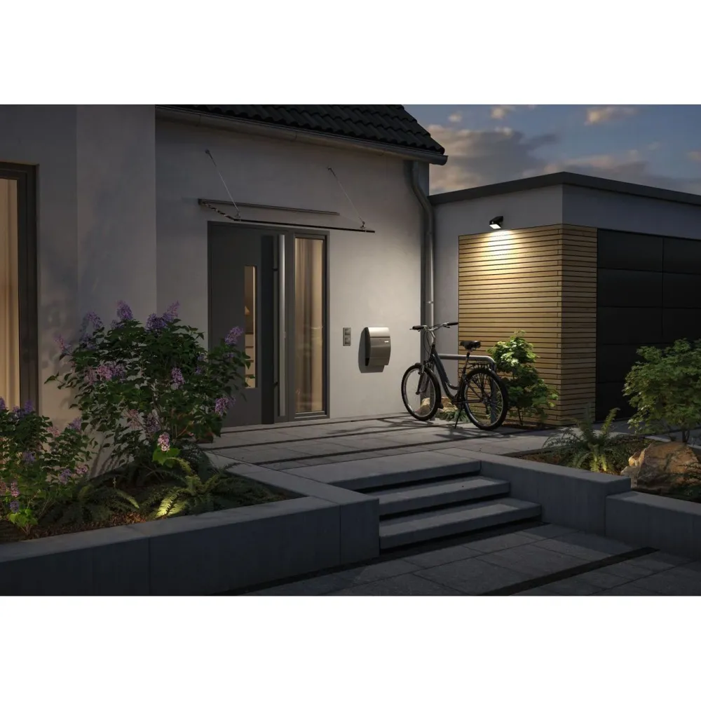 New Aurinkokennoseinävalaisin Lesly 113x126mm USB-ladattava hämäräohjattu liiketunnistin IR IP65 3000K 5.5W 400lm antrasiitti Ulkovalaisimet Liiketunnistimella Ja Hämäräkytkimellä|Ulkovalaisimet Liiketunnistimella