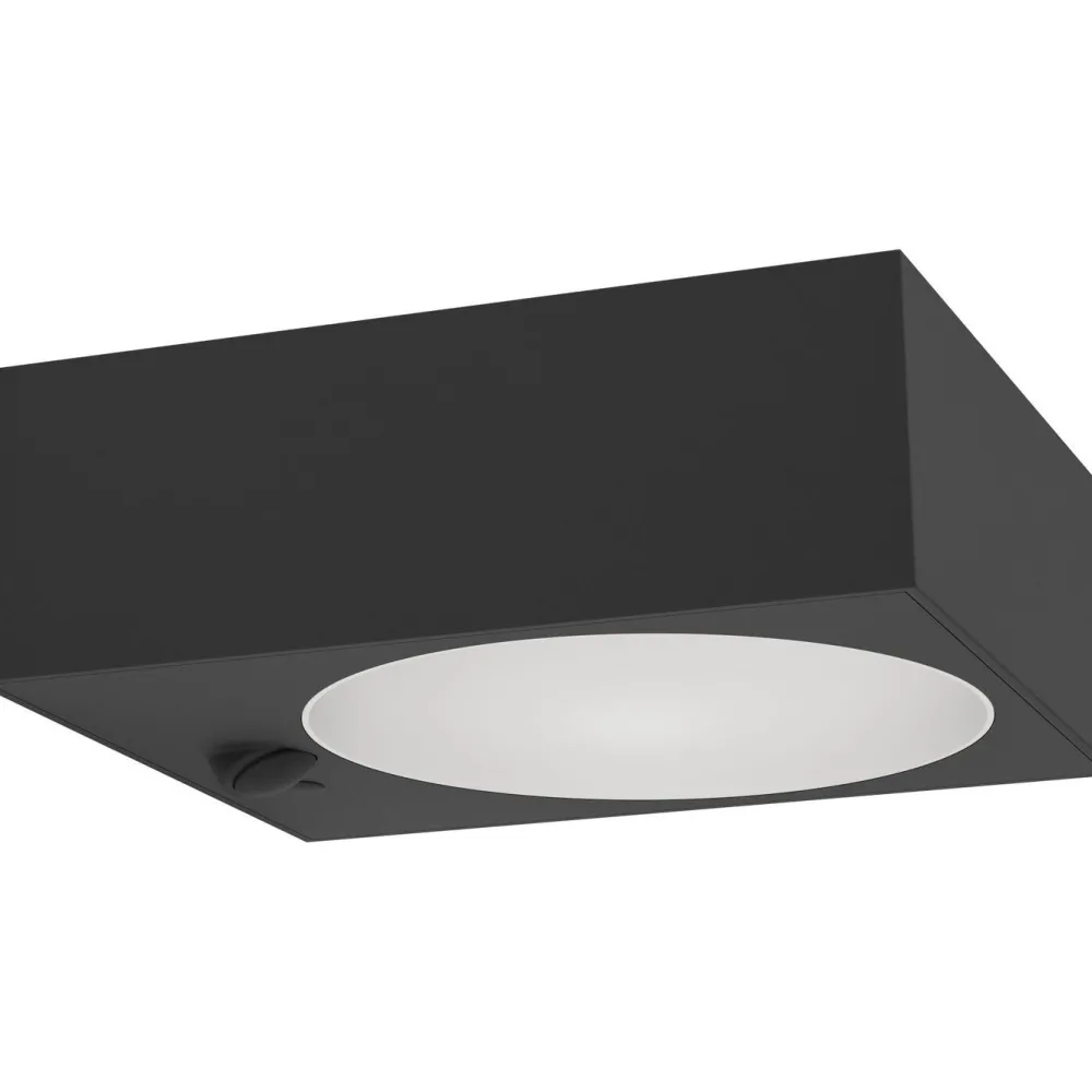 Aurinkokennoseinävalaisin tunnistimella Darfano, IP54, 4000K, alas, musta*Eglo New