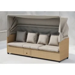 Aurinkotuoli katoksella Nopy, beige/polyrottinki*Venture Home Best