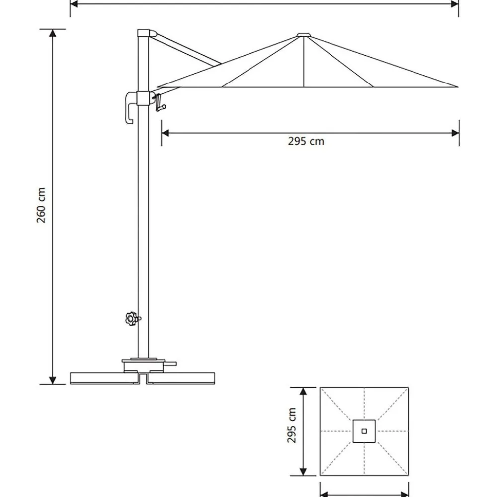 Aurinkovarjo Baza, 295x295cm, musta*House Nordic Discount