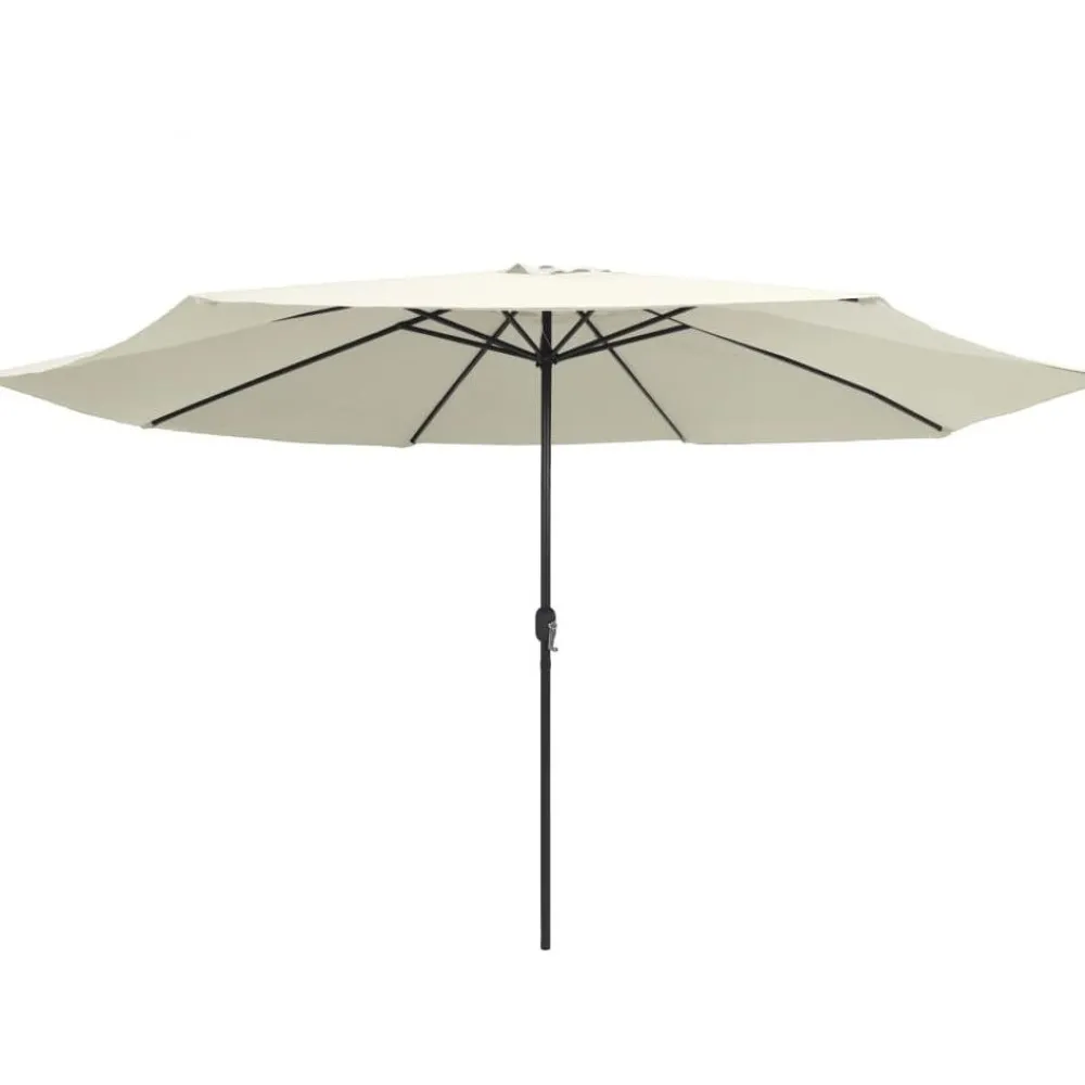 Aurinkovarjo metallirunko 400 cm hiekanvalkoinen*FinePRICE