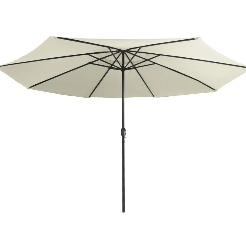 Aurinkovarjo metallirunko 400 cm hiekanvalkoinen*FinePRICE