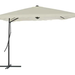 New Aurinkovarjo terästanko 250x250 cm hiekanruskea Aurinkovarjot