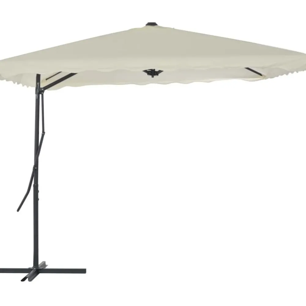 New Aurinkovarjo terästanko 250x250 cm hiekanruskea Aurinkovarjot