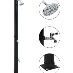 Outlet Aurinkovoimasuihku 220 cm 20 l musta Ulkosuihkut