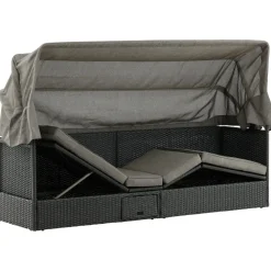 Aurinkovuode katoksella Nopy, harmaa/musta*Venture Home Clearance