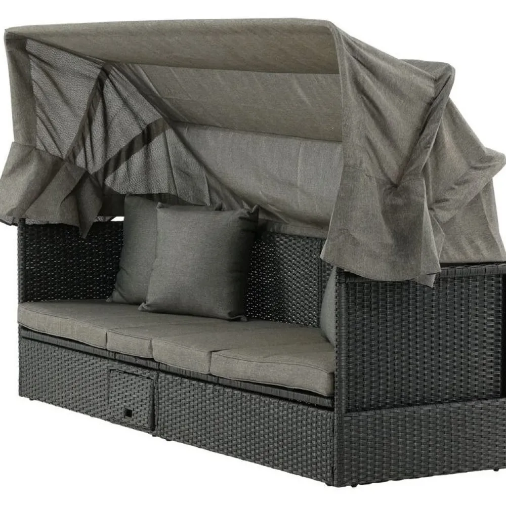 Aurinkovuode katoksella Nopy, harmaa/musta*Venture Home Clearance