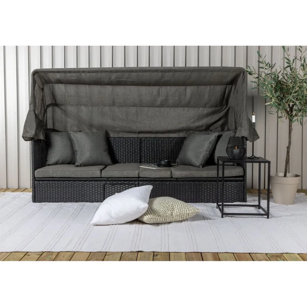 Aurinkovuode katoksella Nopy, harmaa/musta*Venture Home Clearance