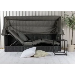 Aurinkovuode katoksella Nopy, harmaa/musta*Venture Home Clearance
