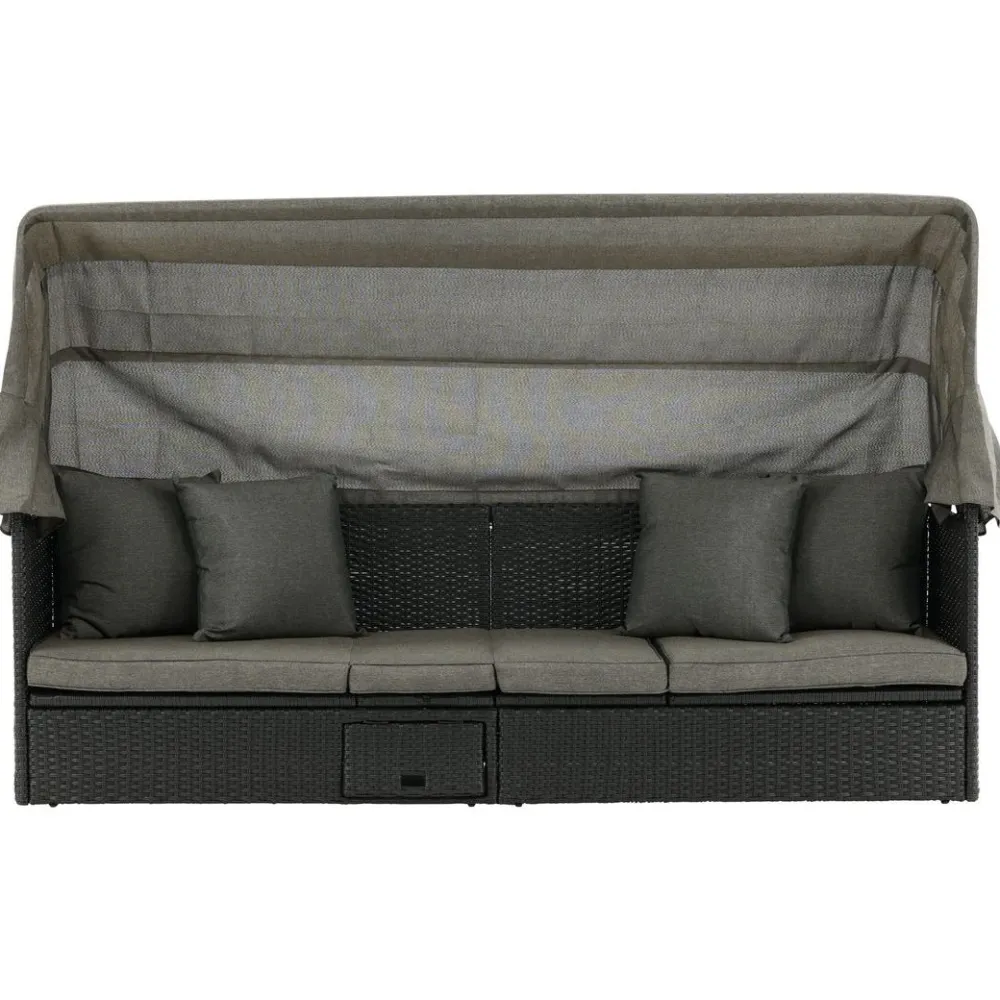 Aurinkovuode katoksella Nopy, harmaa/musta*Venture Home Clearance